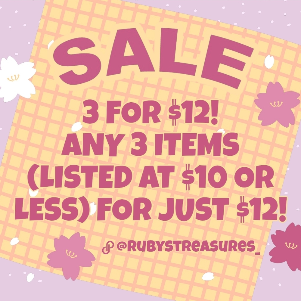 ✨️ 3 for $12 SALE ! ✨️ Any 3 items for $12 !! See description for more details🩷​
